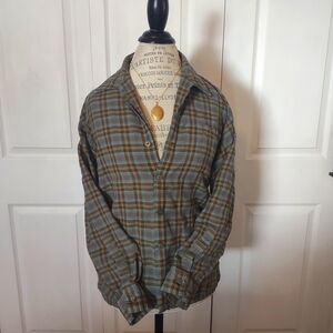 A.S. Cooper Vintage Plad Button Down| 100% Pure Wool| Men's Small